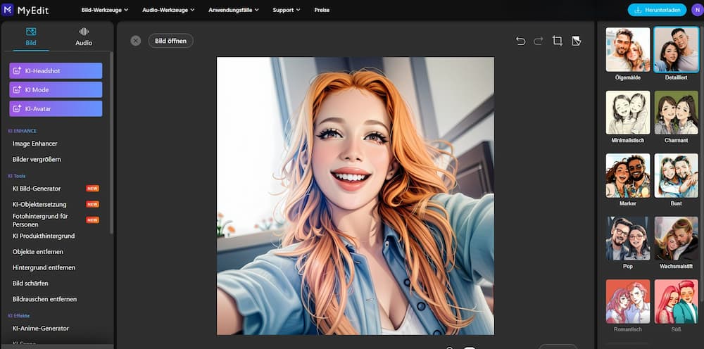 MyEdit - Bild in Zeichnung umwandeln online
